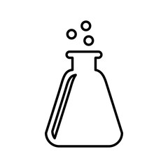 Chemical bottle with bubbles , vector