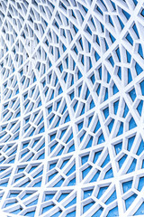 Architectural detail texture background with oriental style hexagonal grid pattern
