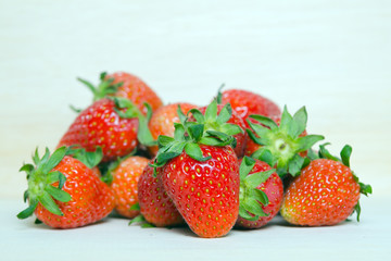Strawberry fruit with flash filled (Other names are Fragaria, st