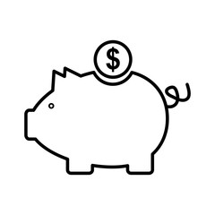 piggy bank icon , vector