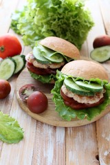 Delicious hamburger homemade