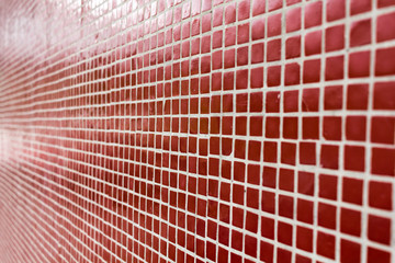 Red mosaic. Dirty texture.