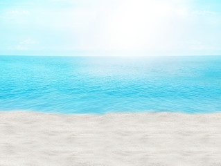 Fototapeta na wymiar summer beach ocean blue sky 3d illustration