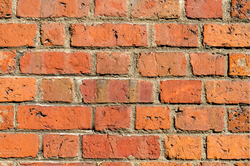Background of red brick wall texture 