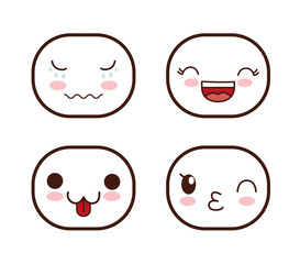 Face design. Icon set. Expression illustration. cartoon icon