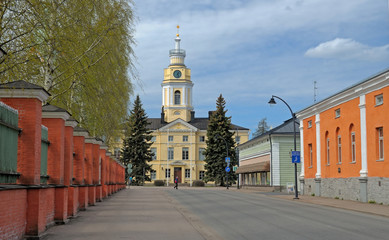 Fototapeta premium View of Hamina city center with the town hall, Finland