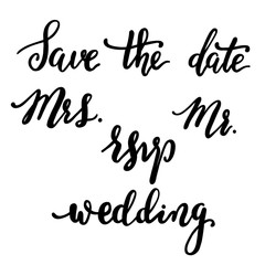 Wedding Set vector calligraphic inscriptions. Wedding lettering.