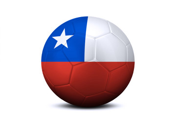 Soccer ball with flag of Chile