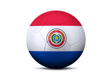 Soccer ball with flag of Paraguay