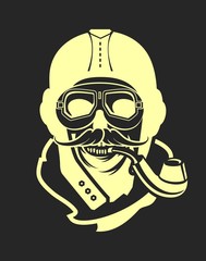 aviator skull emblem