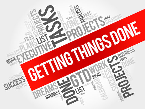 Getting Things Done Word Cloud, Business Concept Background