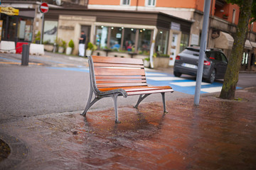 Fototapeta premium Bench after rain.