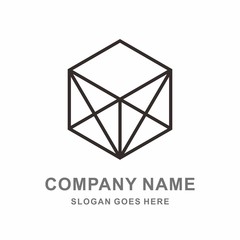 Fototapeta premium Geometric Hexagon Triangle Line Vector Logo Template