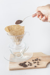Show of Drip Coffee.selective focus.