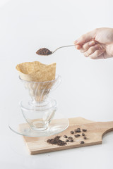 Show of Drip Coffee.selective focus.