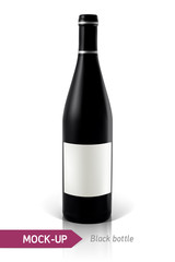 black bottles of wine or cocktail