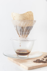 Show of Drip Coffee.selective focus.