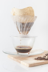 Show of Drip Coffee.selective focus.