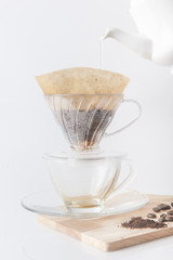 Show of Drip Coffee.selective focus.