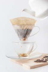 Show of Drip Coffee.selective focus.