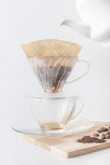 Show of Drip Coffee.selective focus.