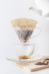 Show of Drip Coffee.selective focus.