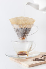 Show of Drip Coffee.selective focus.