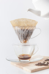 Show of Drip Coffee.selective focus.