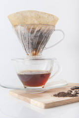 Show of Drip Coffee.selective focus.