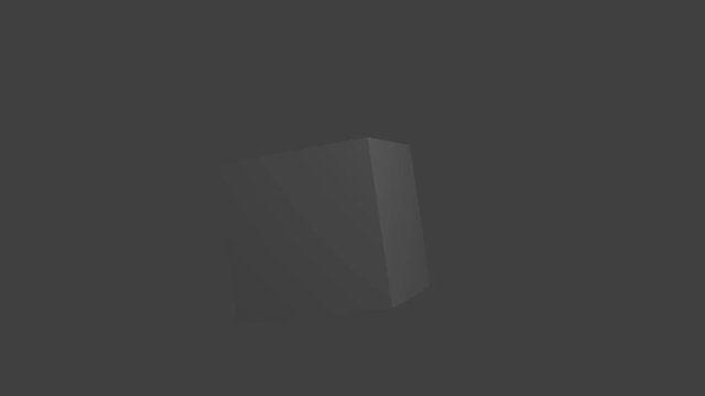 Twisting grey cube on grey background