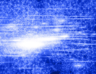 data deep learning hologram ai technology robotic, molecule of chemical, atom cell science, futuristic cyber network, system of background illustration 3d rendering