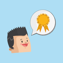 Success design. Winner icon. Flat illustration, vector graphic