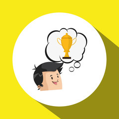 Success design. Winner icon. Flat illustration, vector graphic