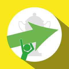 Success design. Winner icon. Flat illustration, vector graphic