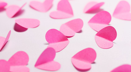 Pink paper hearts