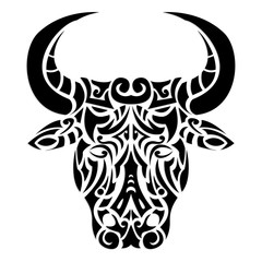 ornamental bull head / tattoo illustration