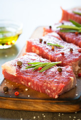Raw beef steak