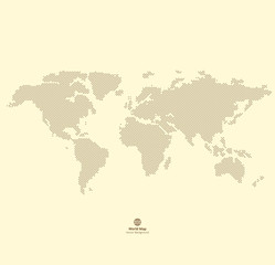 Fototapeta na wymiar Vector Round Dotted World Map