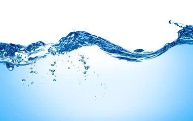 Foto op Plexiglas Water blauwe watergolf vloeibare plonsdrank