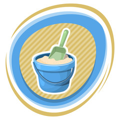 With sand bucket colorful icon