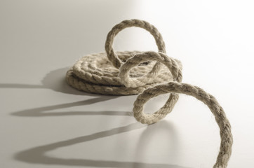 Natural twisted rope of hemp