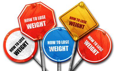 how to lose weight, 3D rendering, rough street sign collection