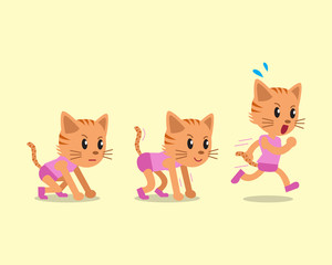 Cartoon cat character running step
