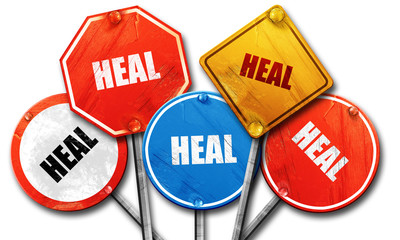 heal, 3D rendering, rough street sign collection