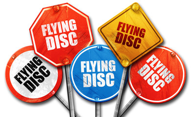flying disc, 3D rendering, rough street sign collection