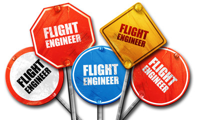 flight engineer, 3D rendering, rough street sign collection