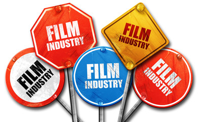 film industry, 3D rendering, rough street sign collection