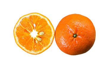 Fresh orange isolated on white background