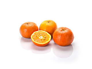 Fresh orange isolated on white background