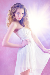 Obraz na płótnie Canvas girl in light dress
